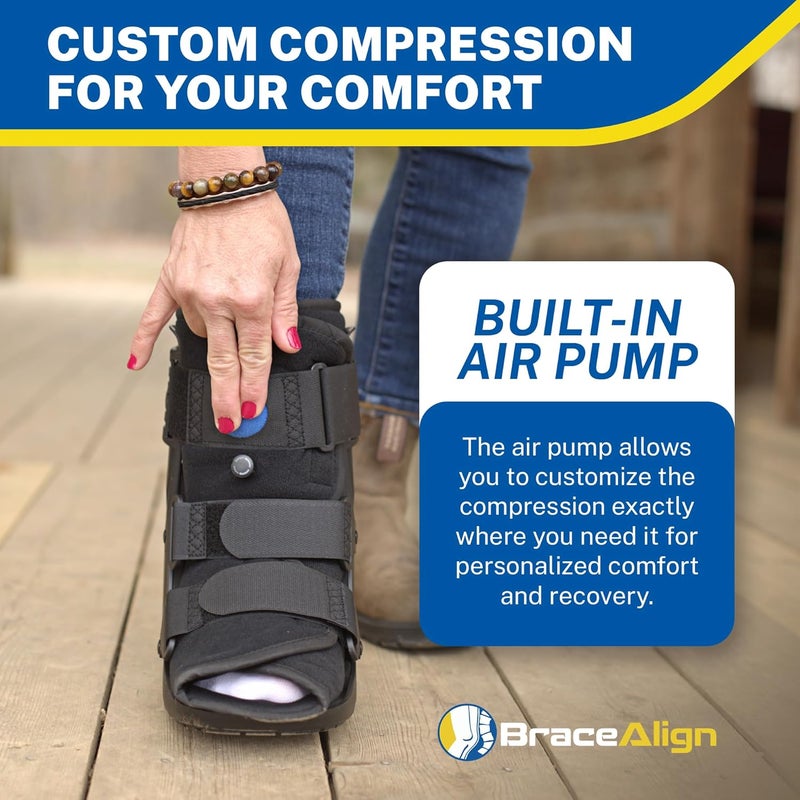 Brace Direct Air Cam Walker Fracture Boot - Short - Orthopedic Medical Walking Boot for Foot & Ankle Fractures, Sprains & Injury Stabilization Size M (Men’s US 7.5-10 / Women’s US 8.5-11.5) - Image 5